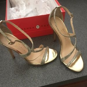 Ivanka Trump glittery gold heels